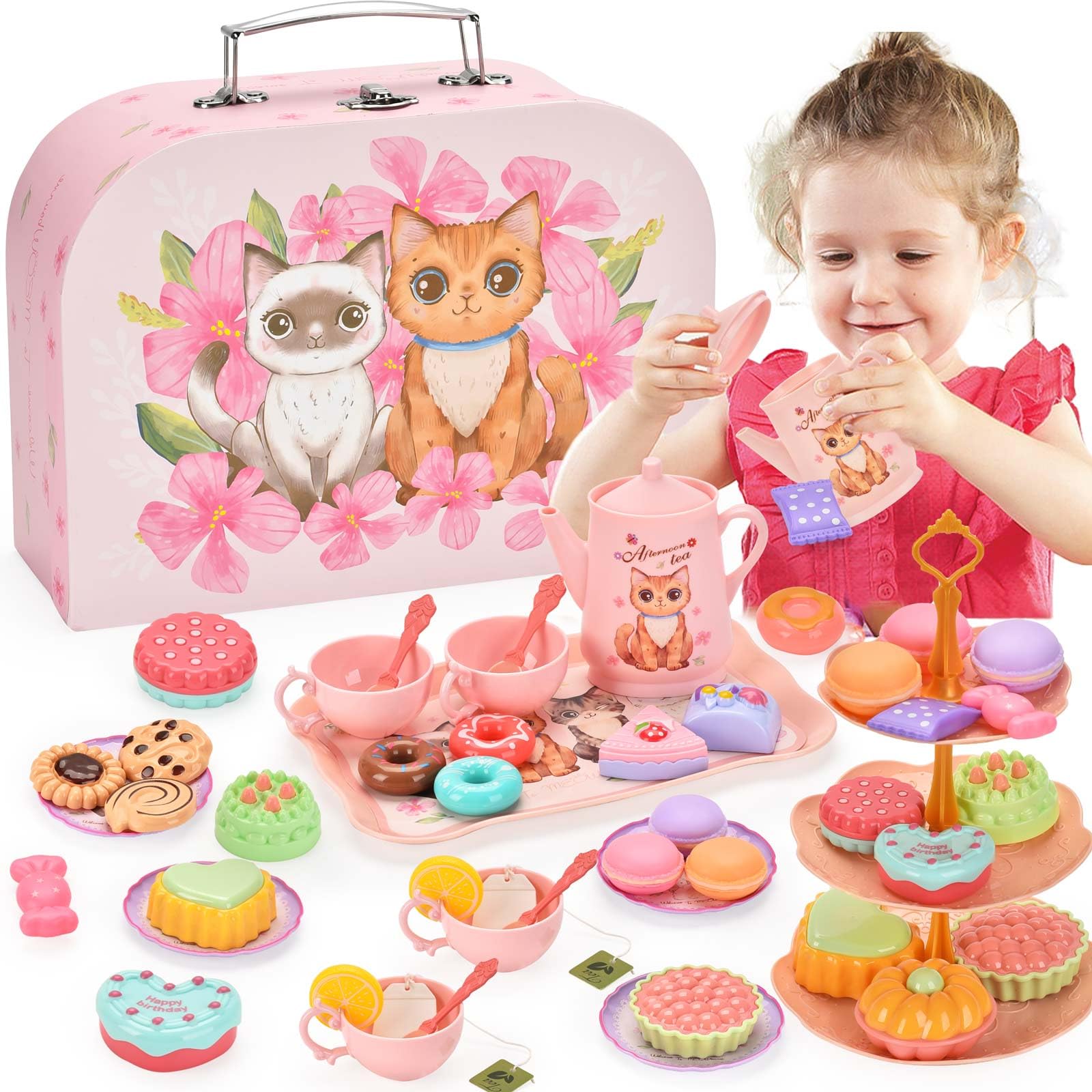 Lajeje Cat Tea Set teapot for imaginative play and tea parties.
