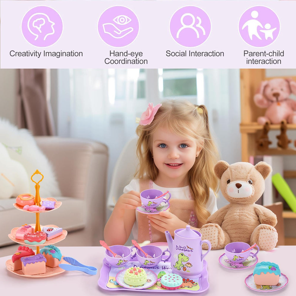 Lajeje serving tray helps organize treats during cozy tea time.