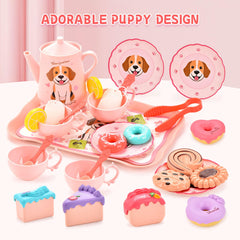 Lajeje Puppy tray helps organize pieces during pretend tea parties