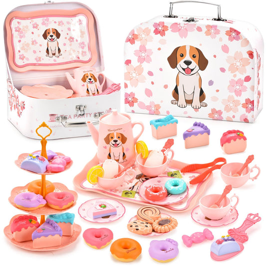 Lajeje Puppy teapot for tea party scene supports imaginative play for kids