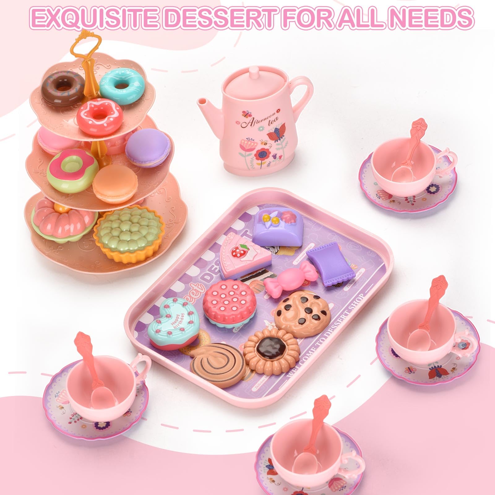 Lajeje serving tray for organized pretend parties and easy clean-up