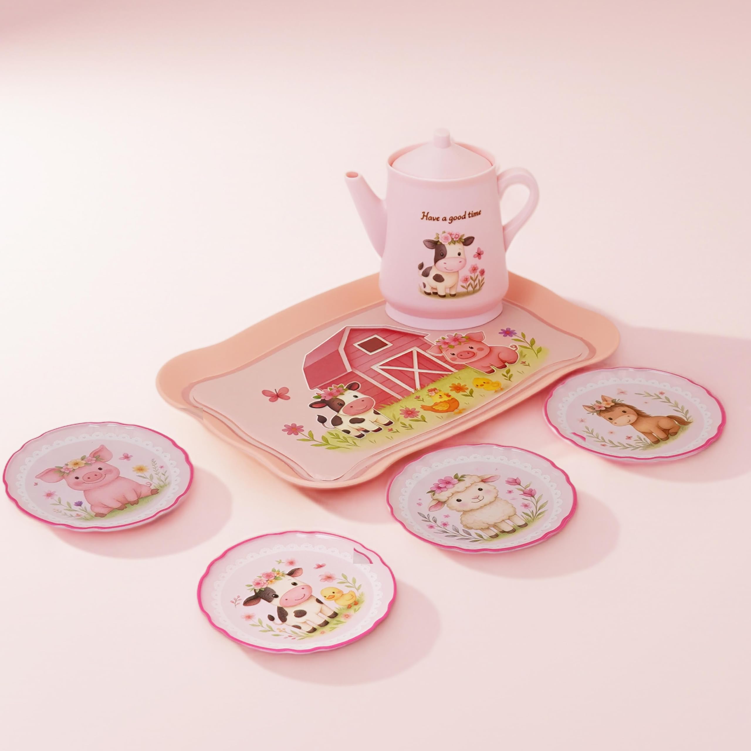 Lajeje Toddler Farm Tea Set carrying case keeps toys organized
