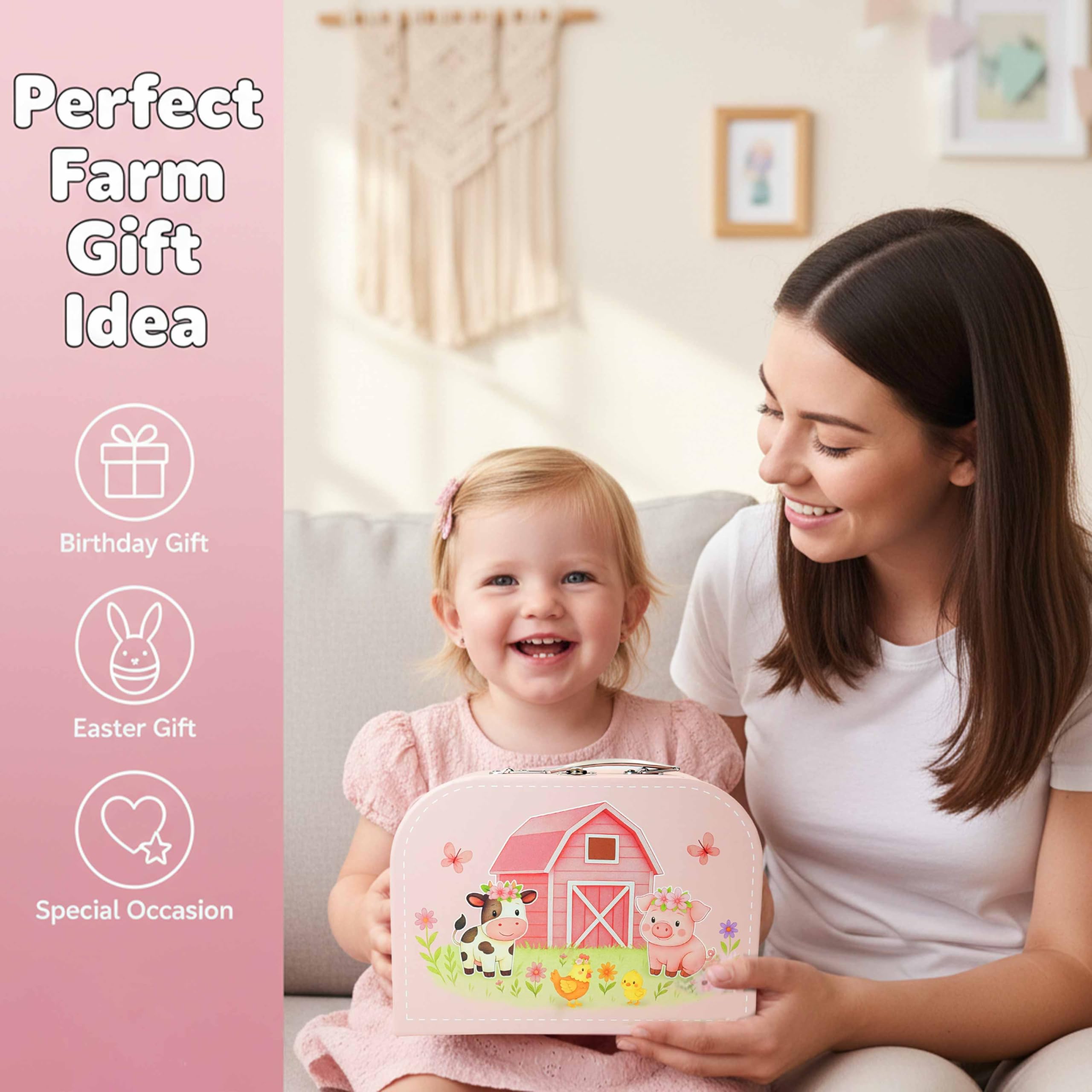 Lajeje Toddler Farm Tea Set pink barn design delights kids