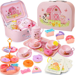 Lajeje Toddler Farm Tea Set teapot boosts imaginative play