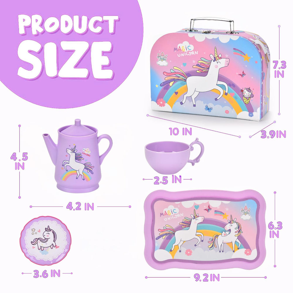Lajeje Unicorn Tea Set carrying case for easy storage and transport