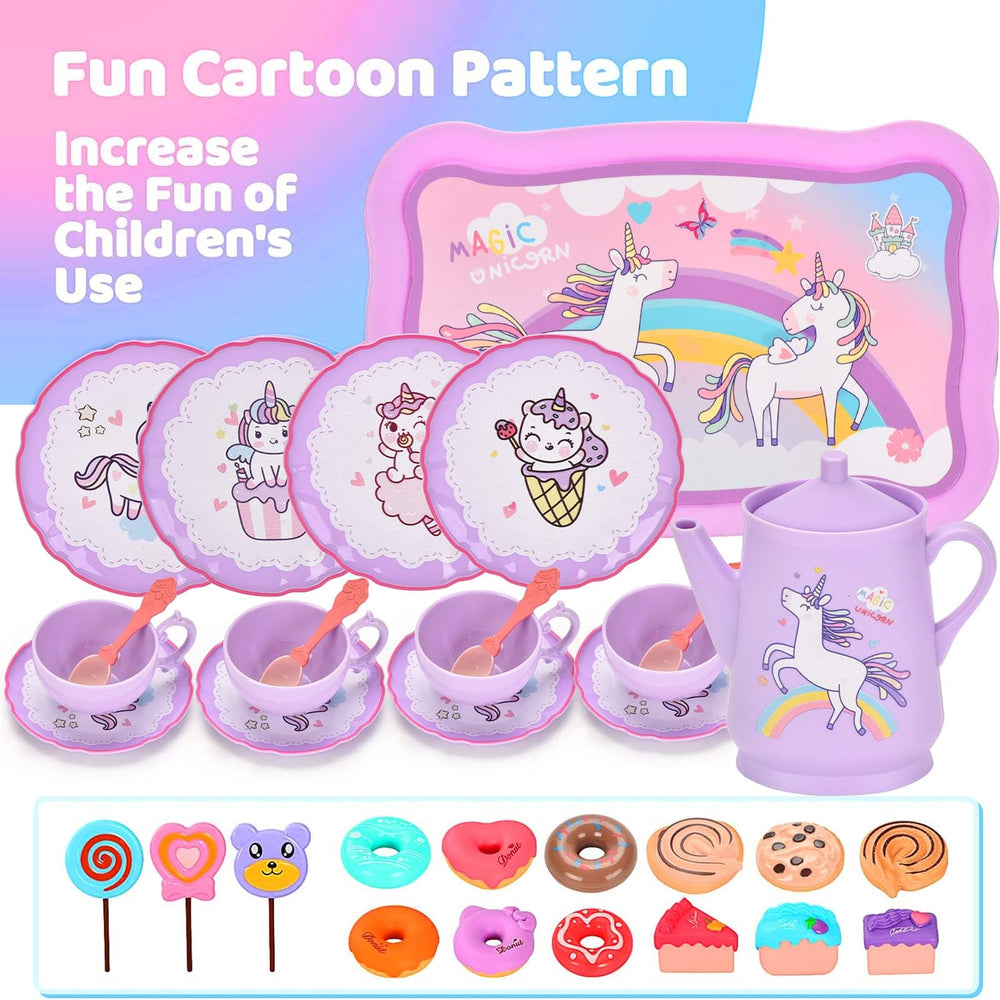 Lajeje Unicorn Tea Set cups for colorful kid-sized pretend service