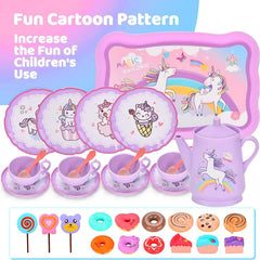Lajeje Unicorn Tea Set cups for colorful kid-sized pretend service