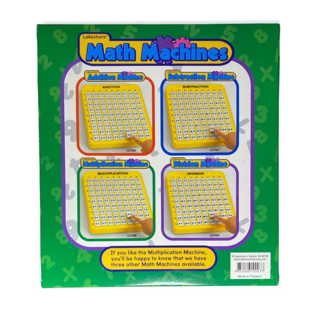 Lakeshore Multiplication Machine compact size on a table for easy classroom use.