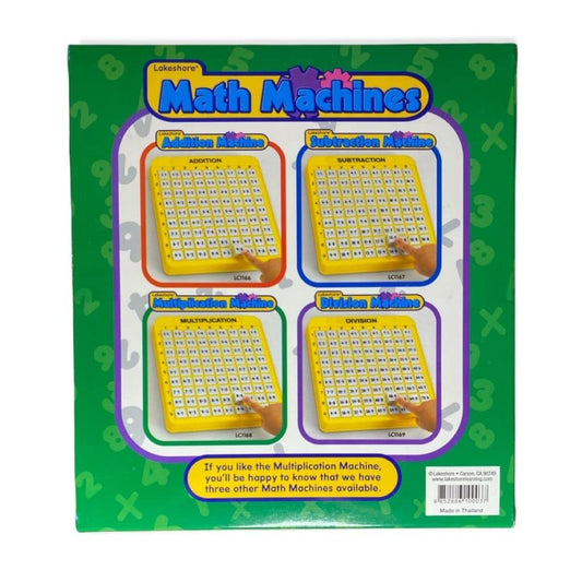 Lakeshore Multiplication Machine compact size on a table for easy classroom use.