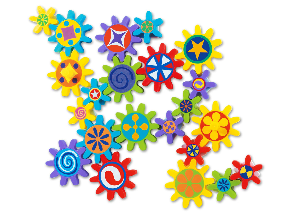 Lakeshore Turn and Learn Magnetic Gears on a magnetic surface for creative early engineering play.