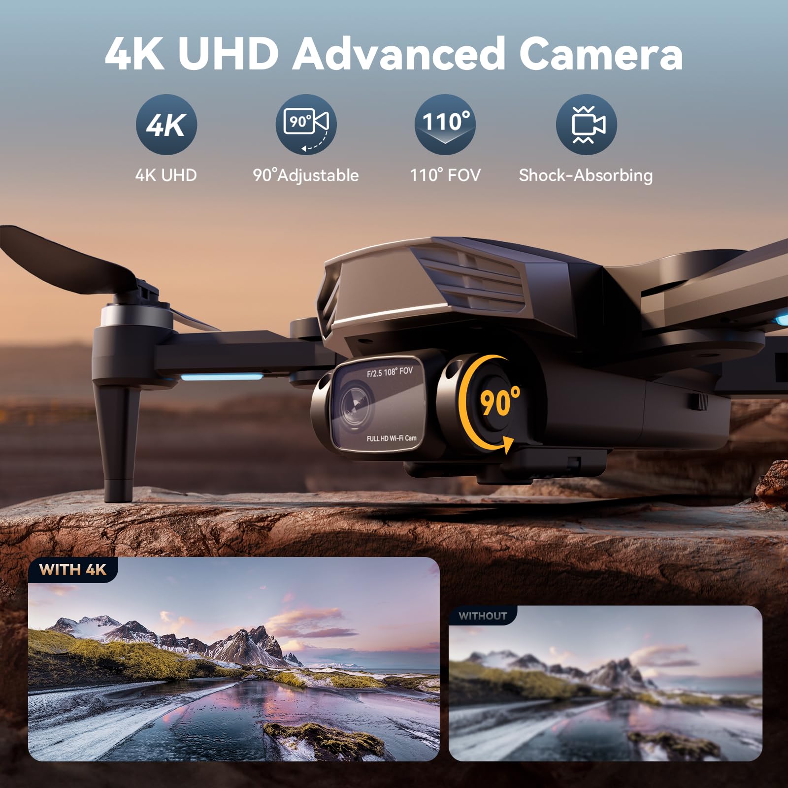 LAKSAKI GPS auto-return feature guides drone back to take-off point safely.