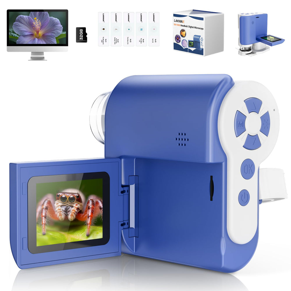 LAKWAR 1000X handheld microscope front view for clear close-ups during science exploration.