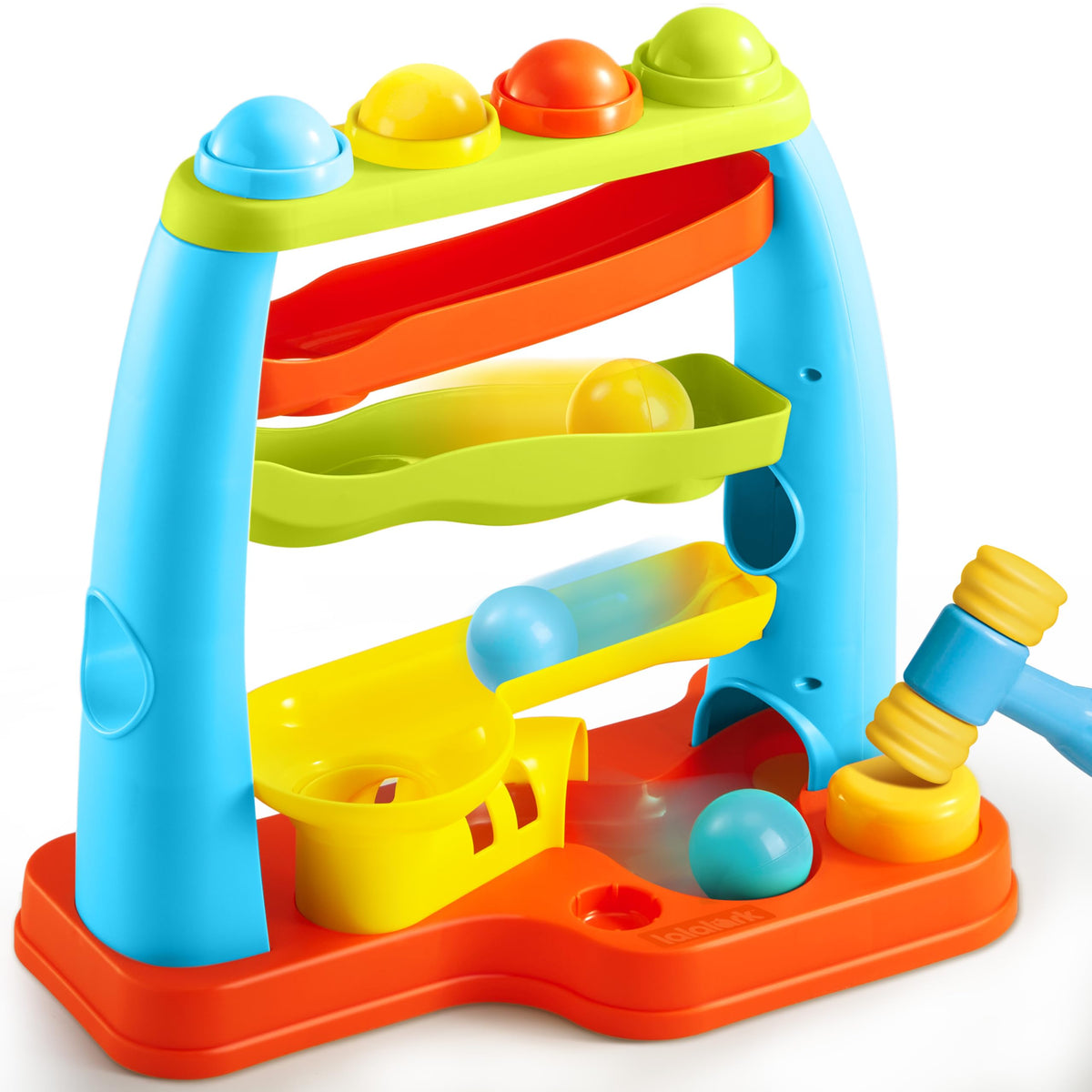 lalalark ball drop toy four-level track engages toddlers and boosts coordination.