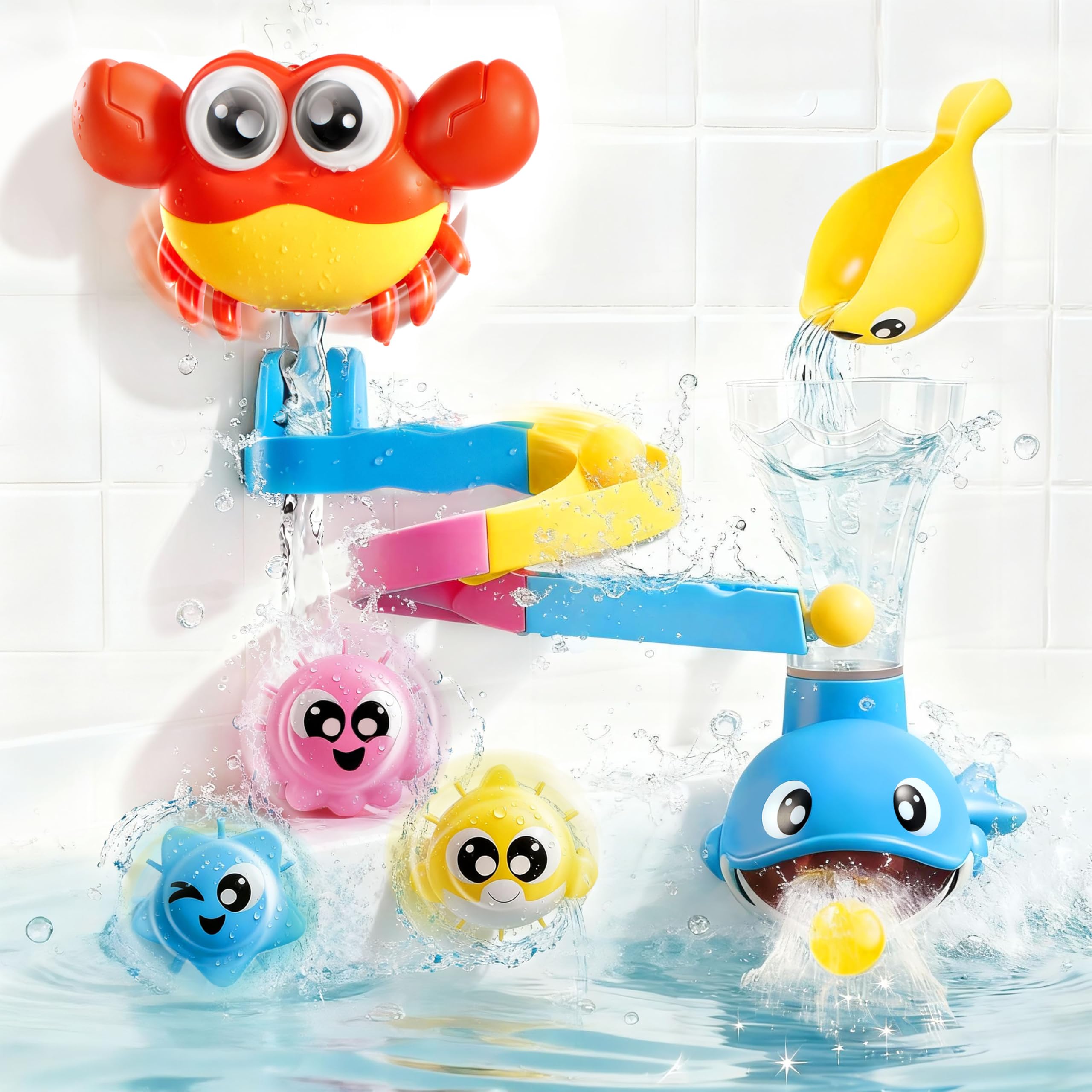lalalark bath toy crab with suction cups for secure tub play.