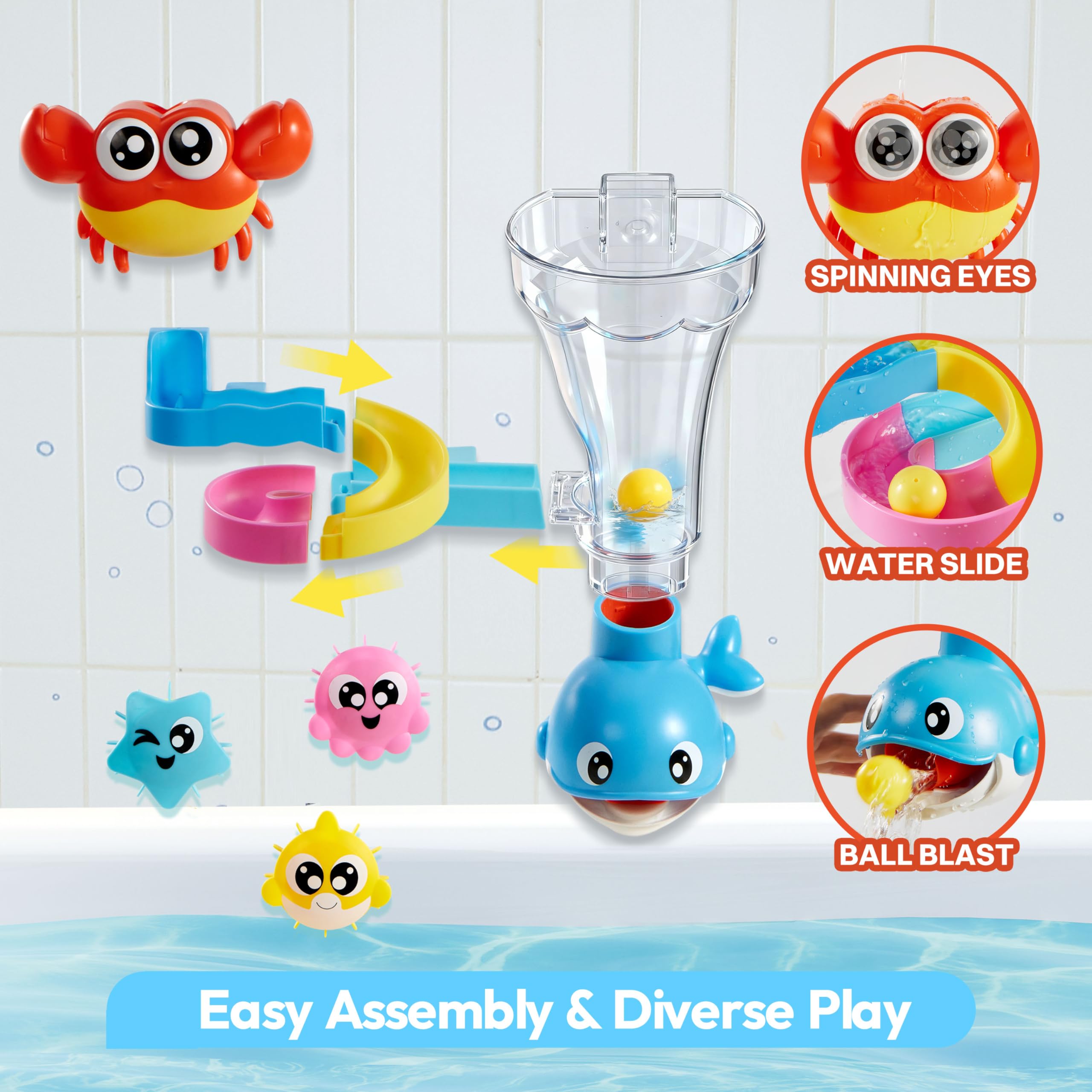 lalalark spinning fish trio adds motion during bath time.