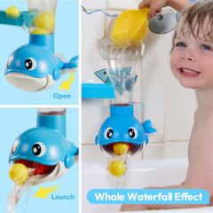 lalalark pour-and-spray design sparks exploration during bath time.