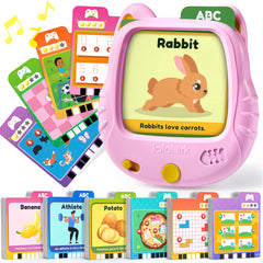 Lalalark cat-shaped card reader guides kids through words aloud.