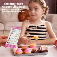 Lalalark Cookie Play Food Set croissants for lifelike textures in pretend kitchen play.