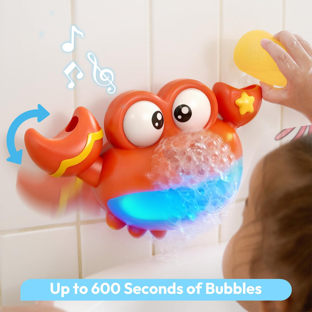 Lalalark crab bubble machine rotating star lights up bath play