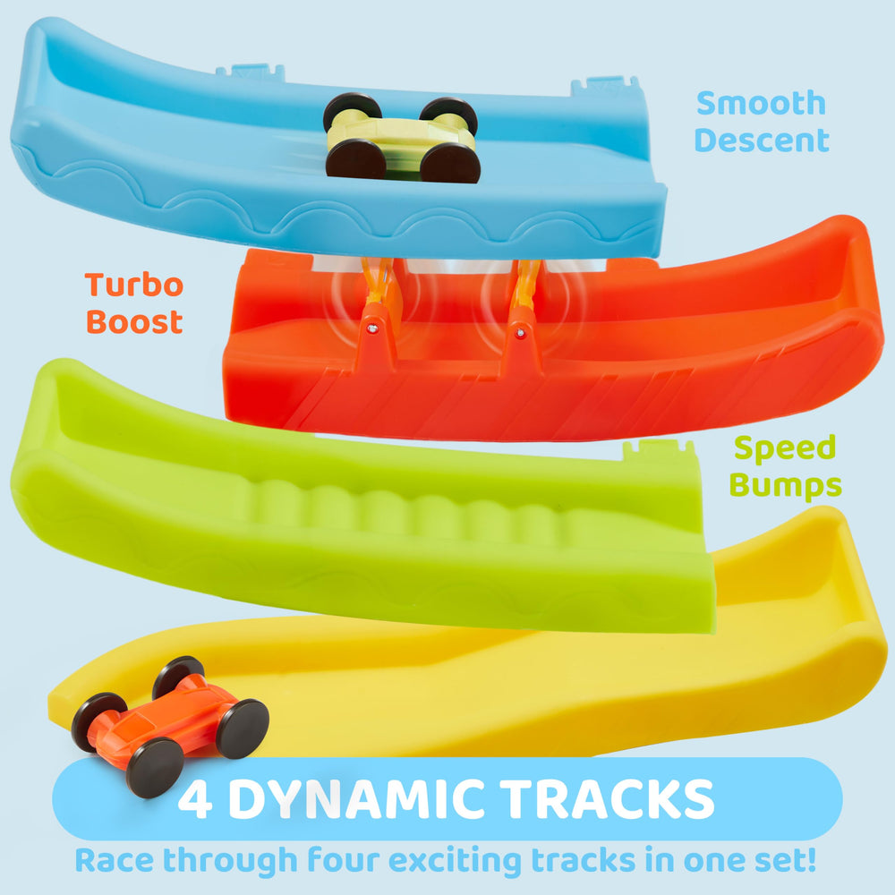 lalalark Four-Layer Track Tower offers varied routes for creative play