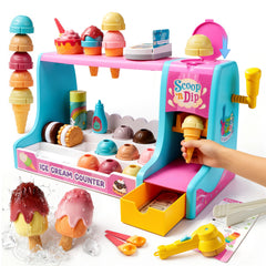 lalalark Ice Cream Maker Toy with side lever promotes pretend scooping and motor skills