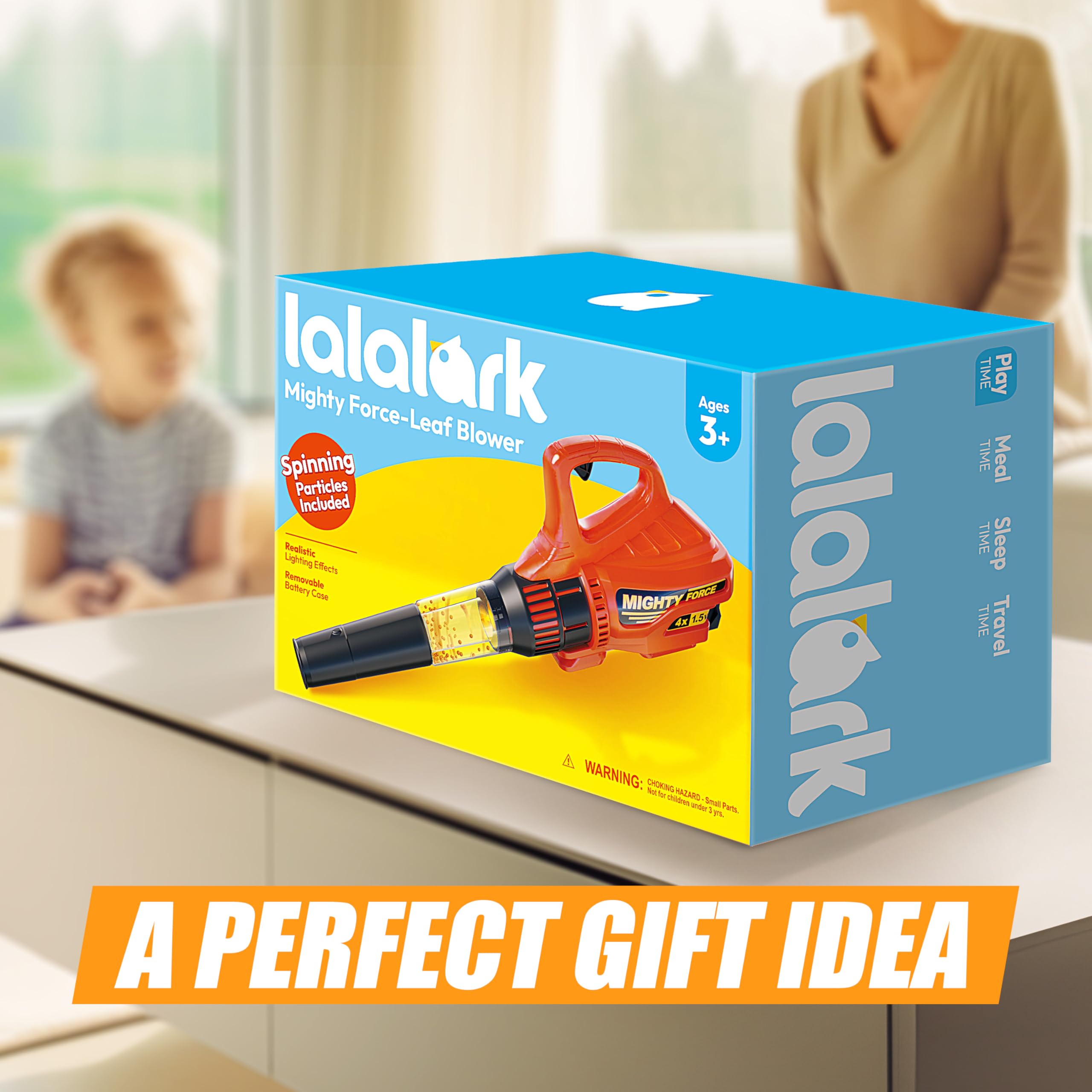 lalalark Mighty Force garden tools and leaf blower in action for creative outdoor activity