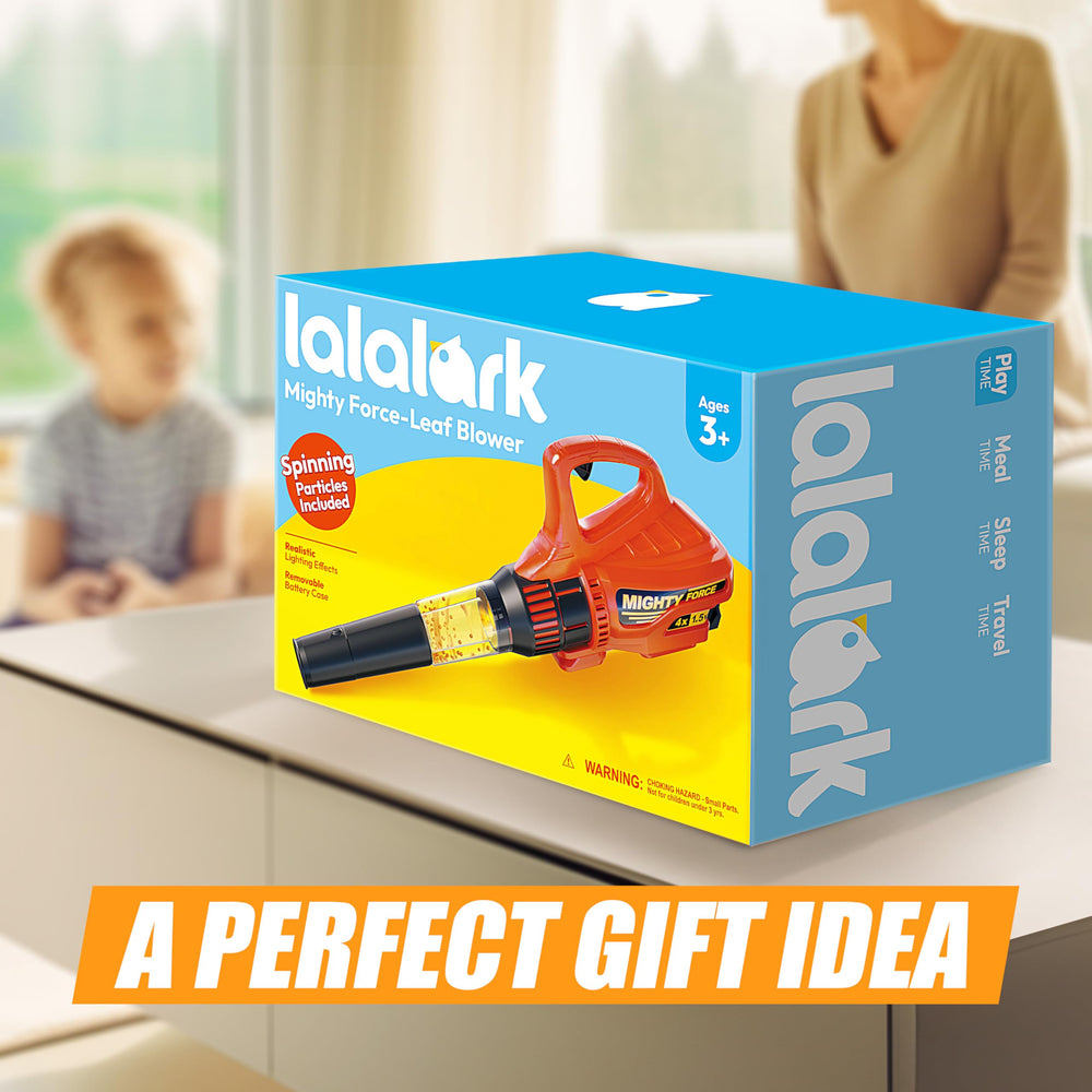 lalalark Mighty Force garden tools and leaf blower in action for creative outdoor activity
