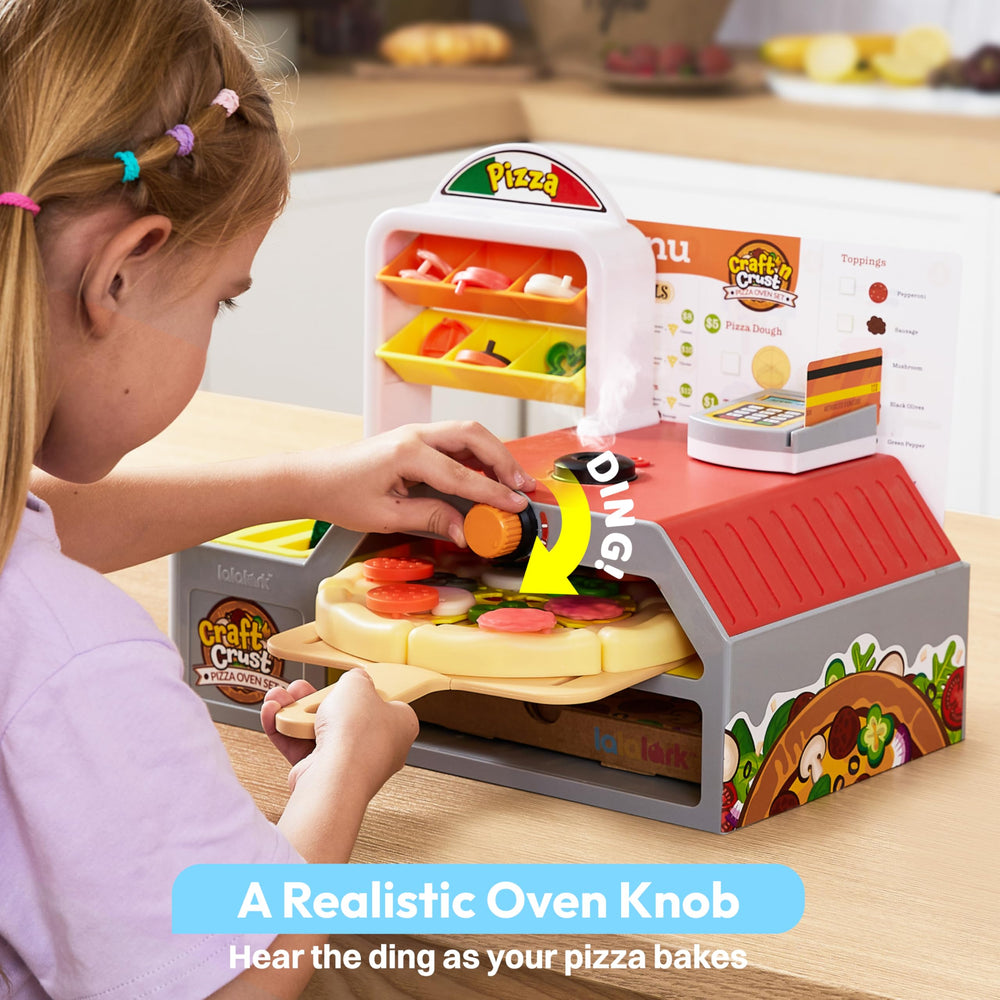 Lalalark pizza oven with lights and sounds for engaging cooking role-play.