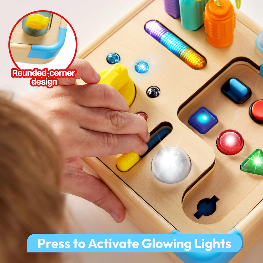 Portable Lalalark busy board suitable for car trips and on-the-go learning