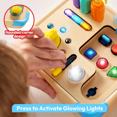 Portable Lalalark busy board suitable for car trips and on-the-go learning