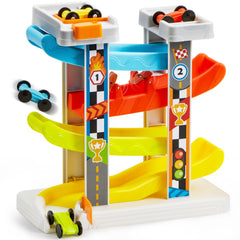 lalalark Race Track Car Ramp Base shows a stable play surface for toddlers that supports safe first ramps