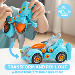 Lalalark T-Rex transform truck with bright colors for learning fun.
