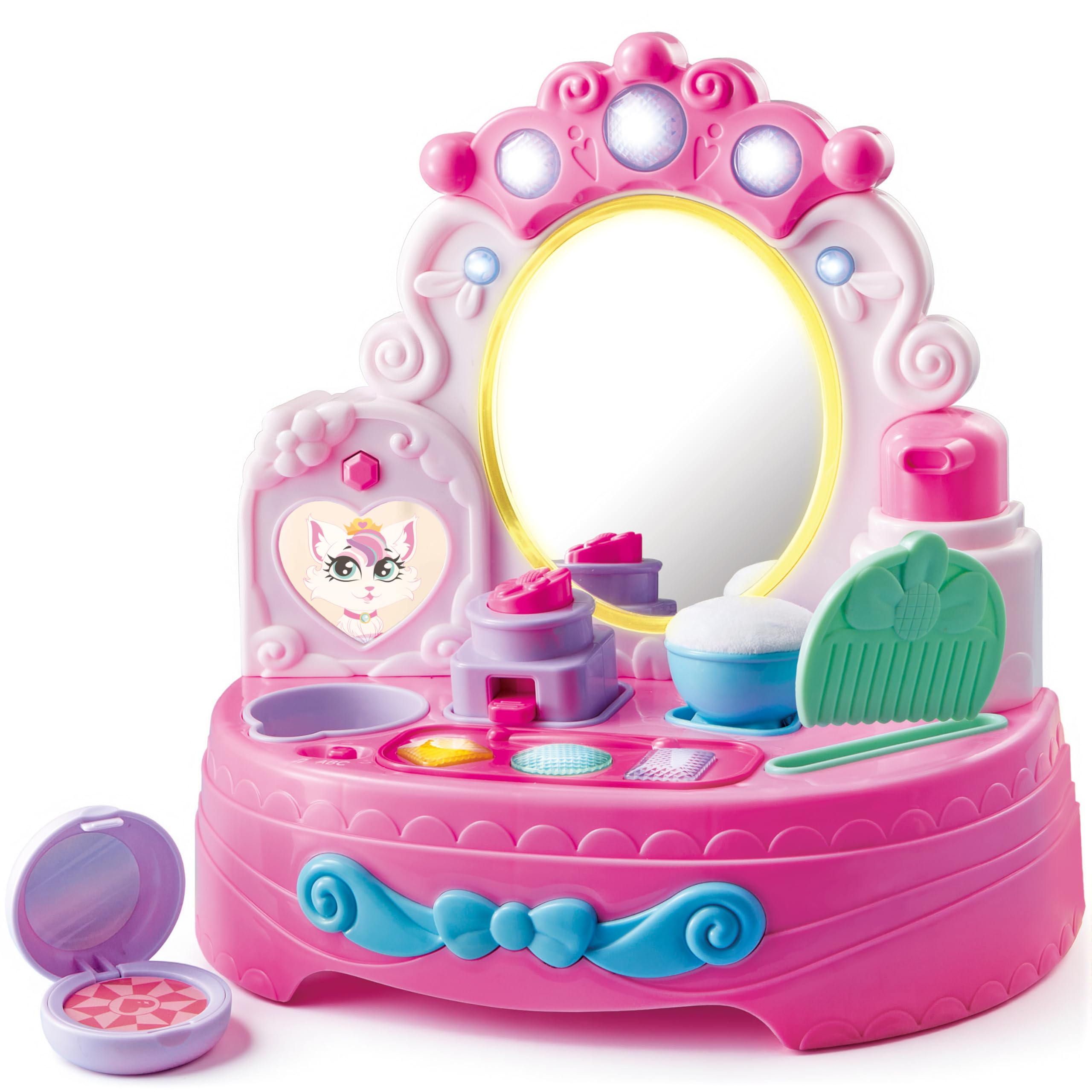 lalalark toddler vanity light-up mirror for interactive pretend play