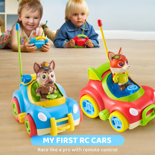 lalalark two-pack rc cars with fox thief figure for chase stories