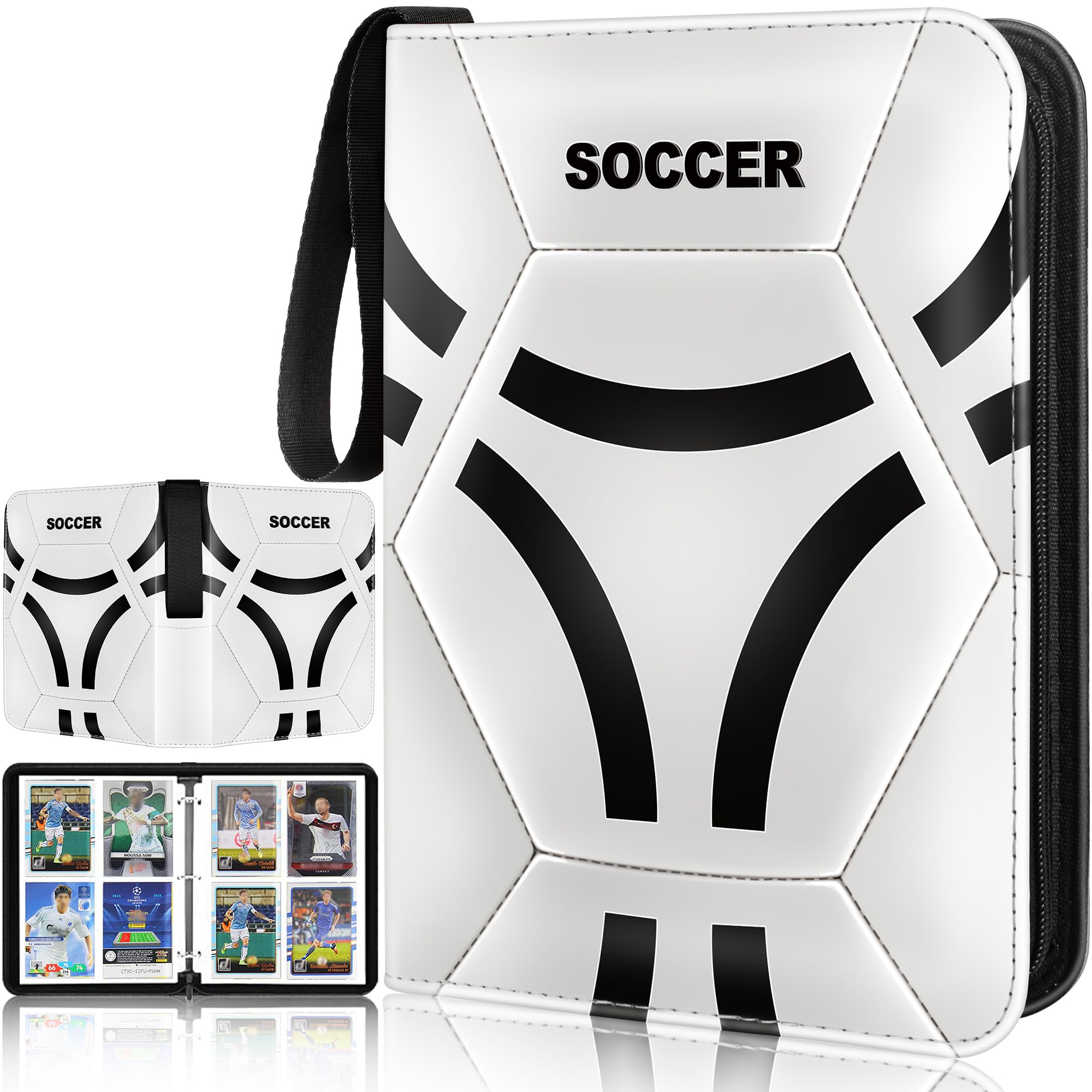 Lalasu soccer binder closed cover displaying your collection securely and stylishly.