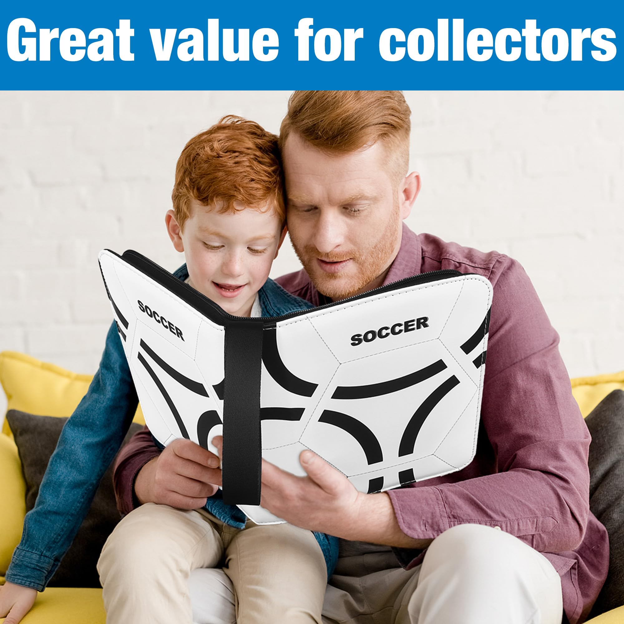 Lalasu Soccer Card Binder ultra clear pockets for easy viewing without removal