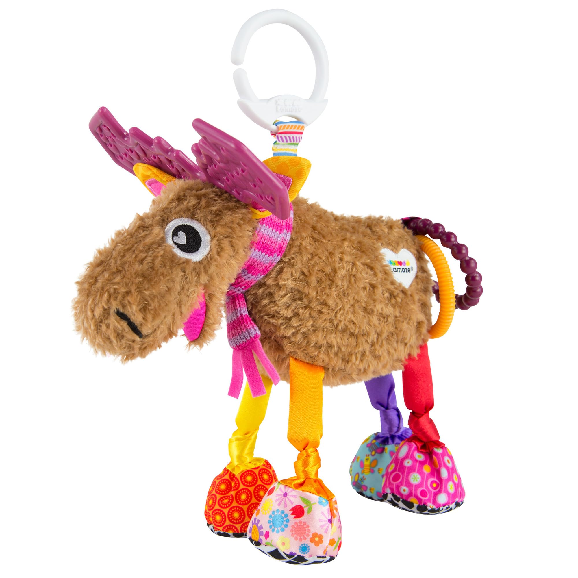 Lamaze Muffin the Moose clip-on stroller toy for on-the-go sensory exploration