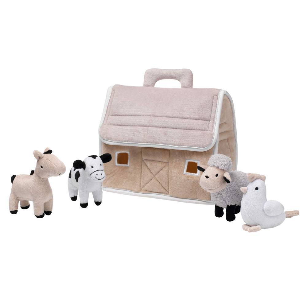 Lambs and Ivy sheep plush close-up highlights soft textures for baby touch.