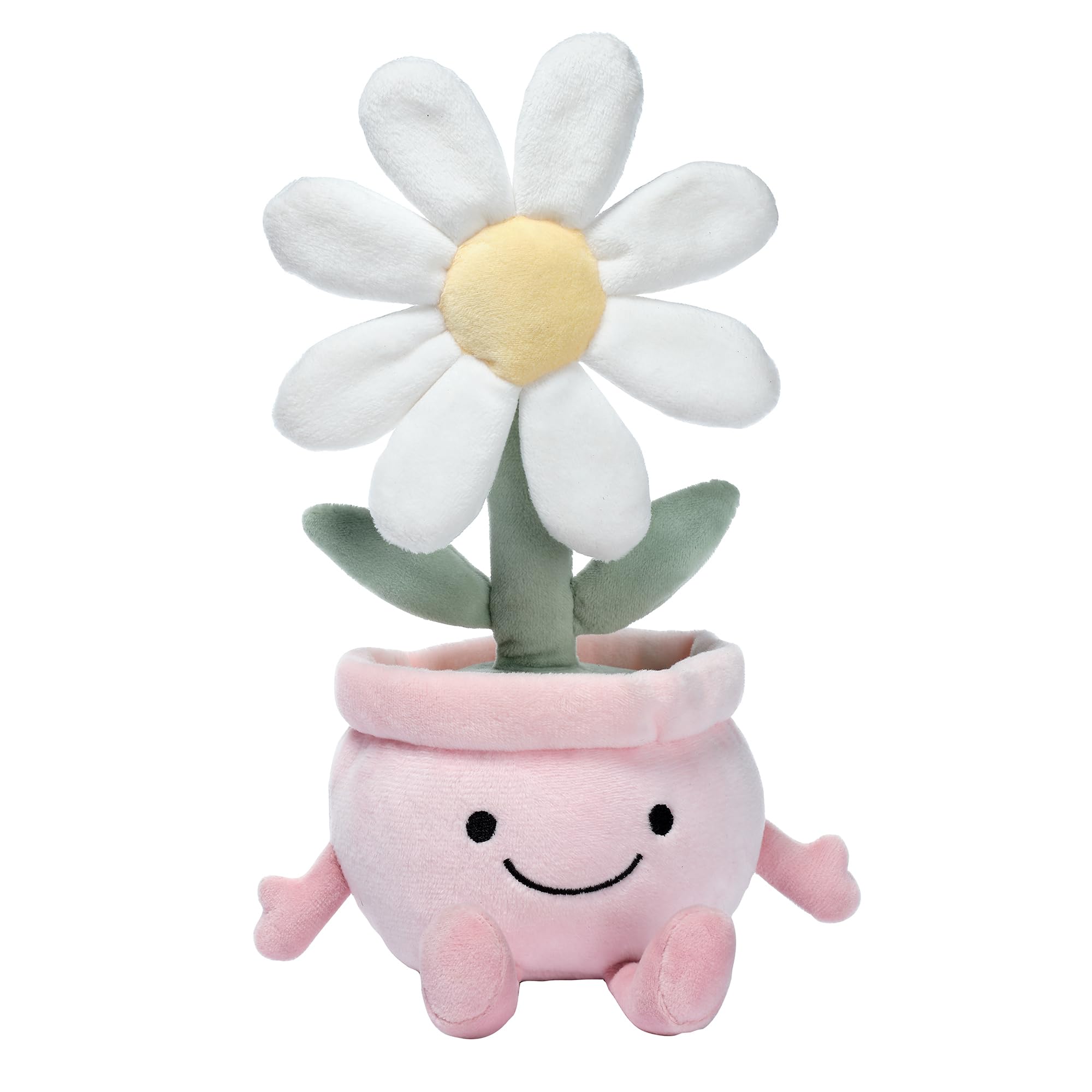 Lambs & Ivy Daisy Dreams plush front view, soft velour for cuddling