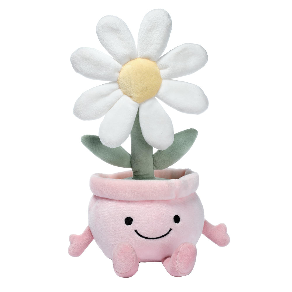 Lambs & Ivy Daisy Dreams plush front view, soft velour for cuddling