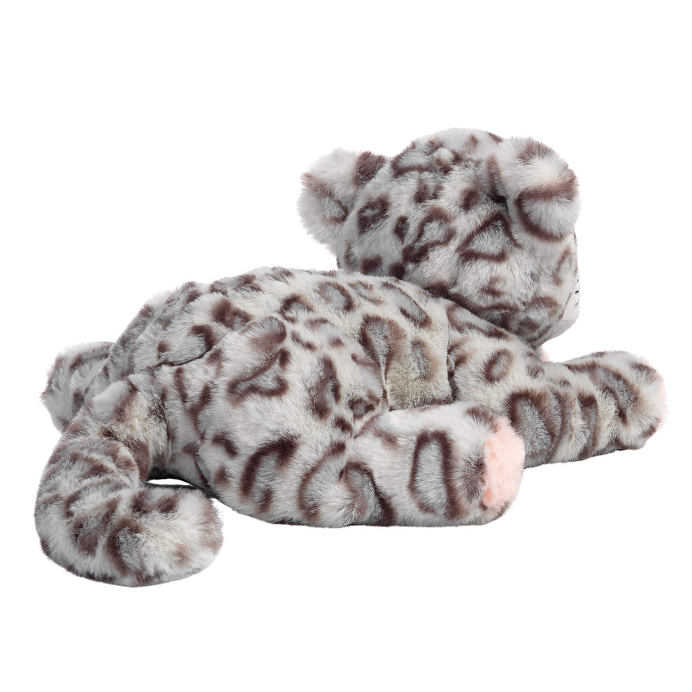 Lambs & Ivy Cleo leopard plush embroidered face highlights baby-safe design.