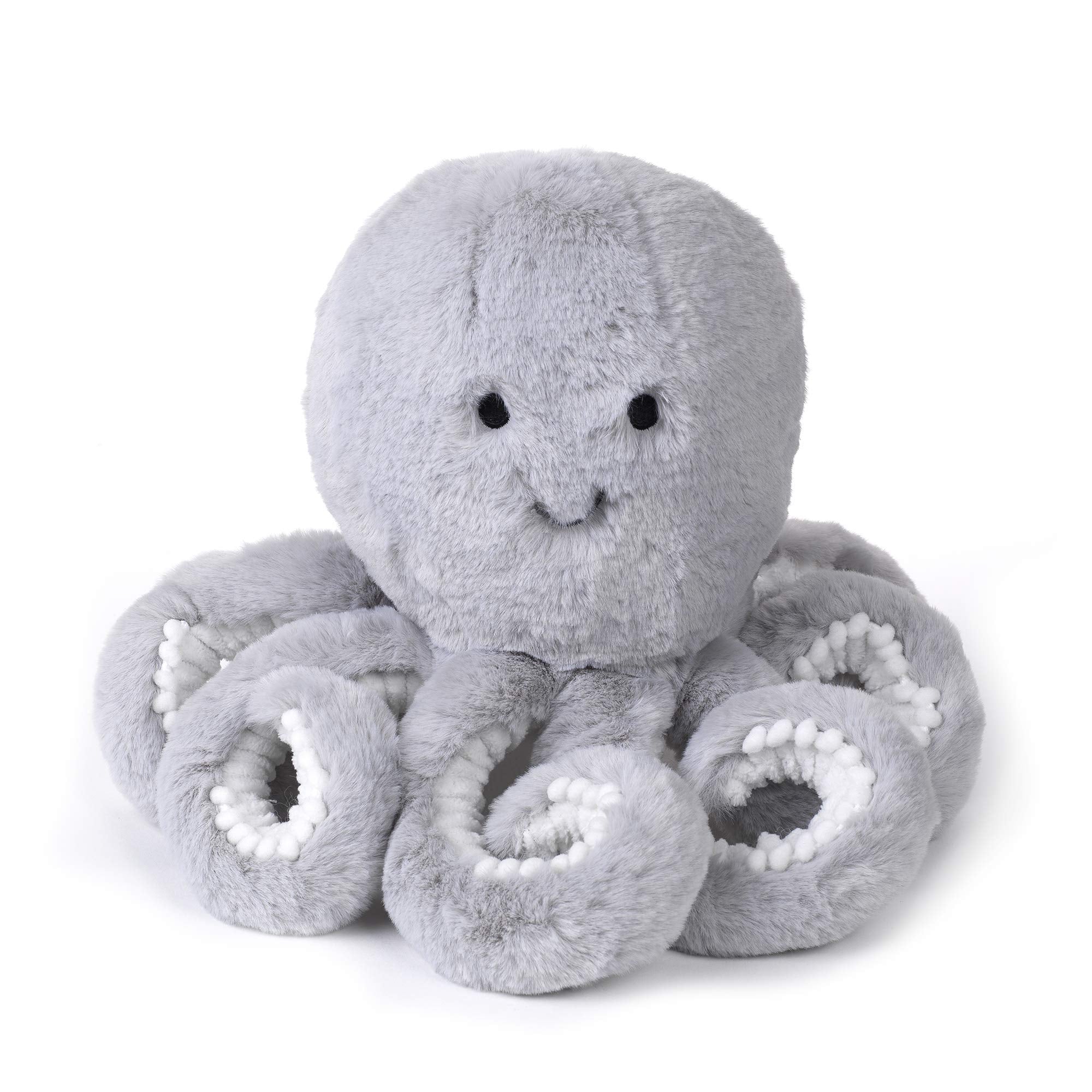 Lambs & Ivy Inky octopus front view, a soft cuddle buddy for babies.