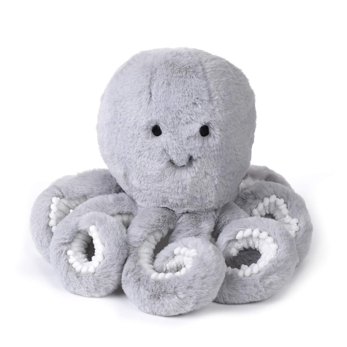 Lambs & Ivy Inky octopus front view, a soft cuddle buddy for babies.