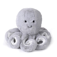 Lambs & Ivy Inky octopus front view, a soft cuddle buddy for babies.