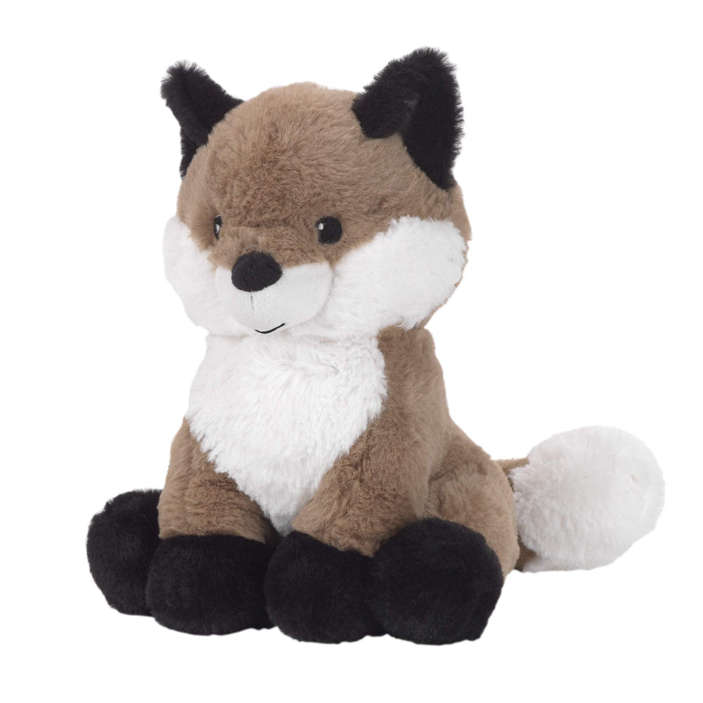 Knox the plush fox sitting upright, 9-inch height ideal for little hands.