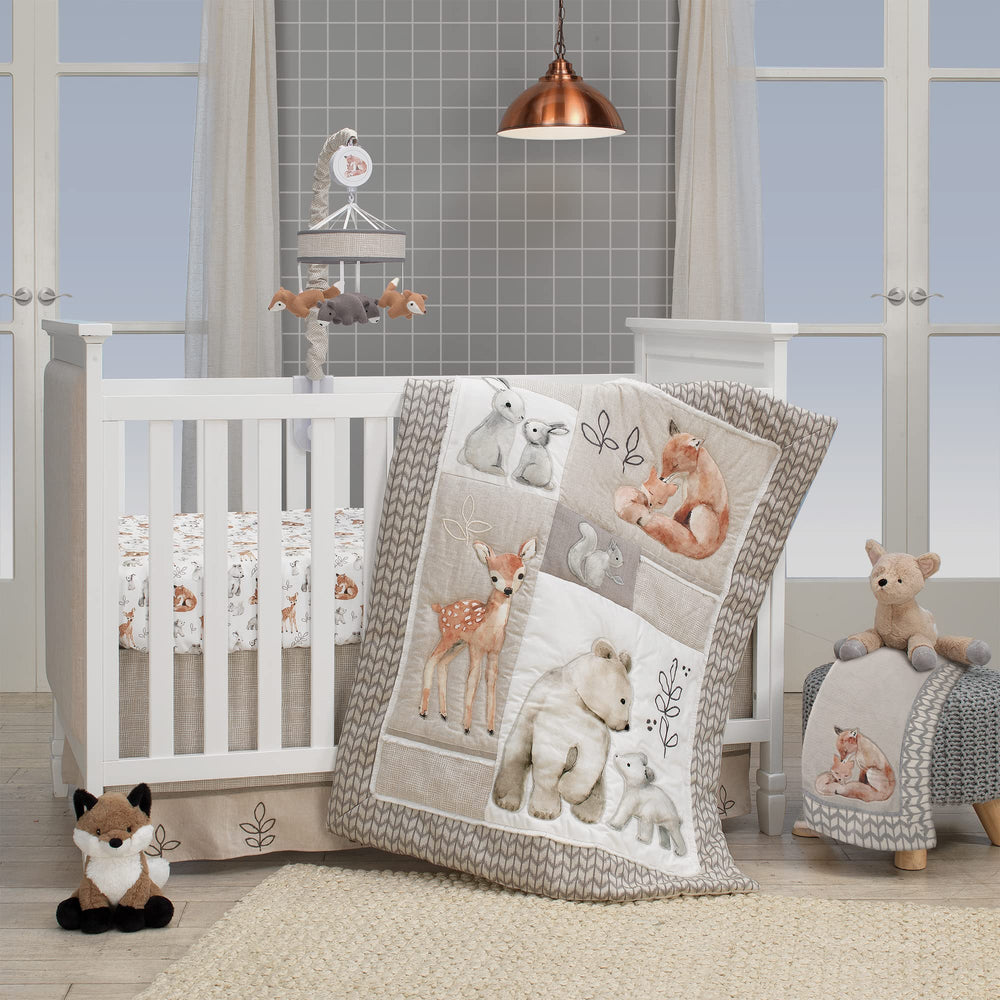 Knox plush fox showing white chest and tail tip, coordinates with Painted Forest decor.