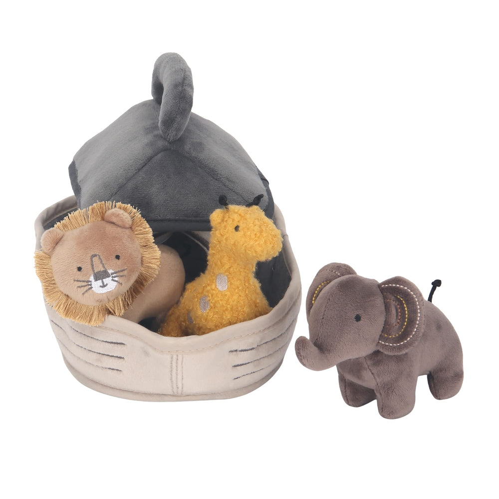 Lambs & Ivy Noah's Ark elephant plush with rainbow ear stitches
