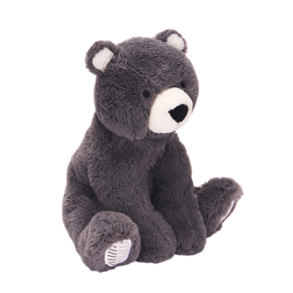 Lambs & Ivy Oscar bear profile shows a compact 10 inch seated size.
