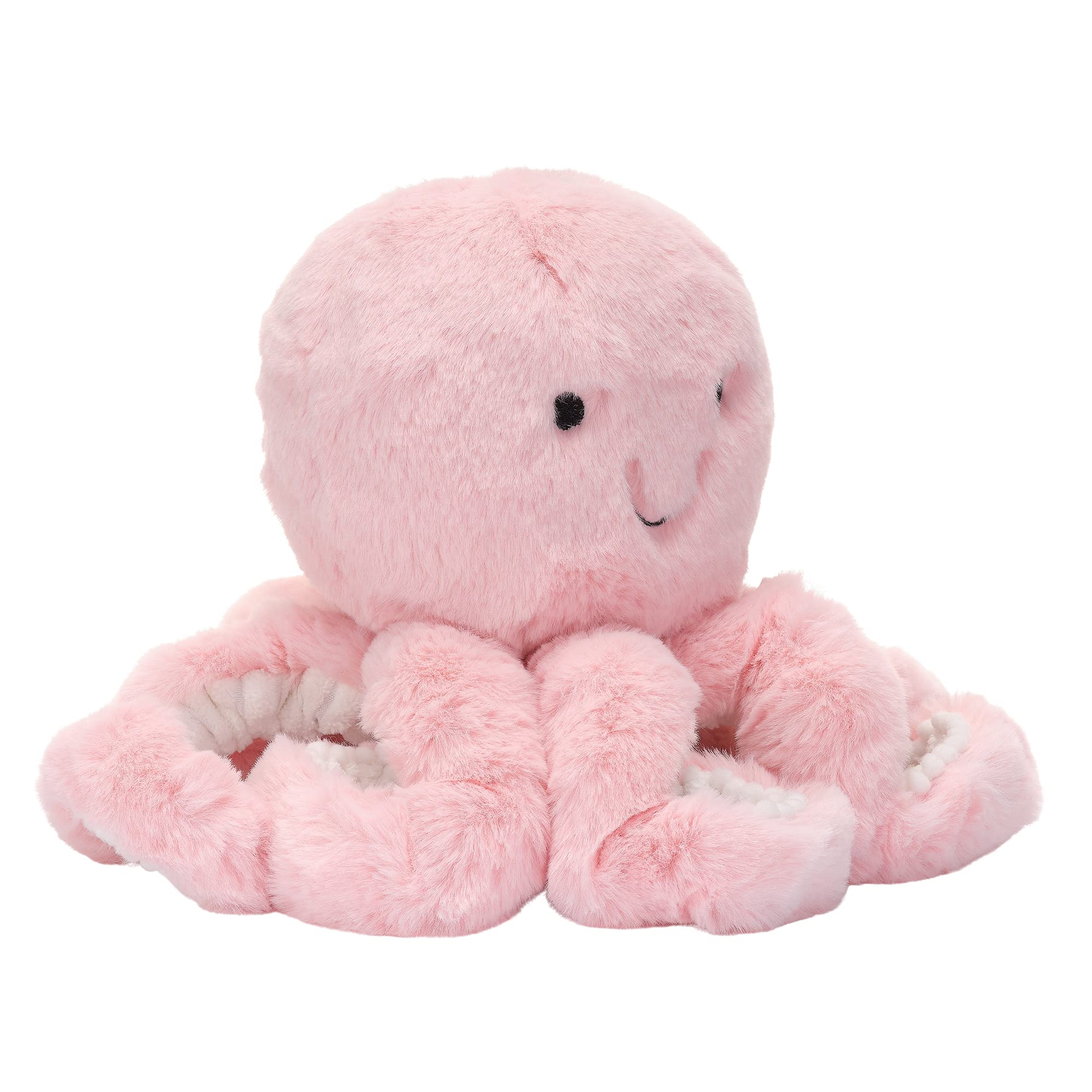 Lambs & Ivy Sea Dreams pink octopus showing white ribbed velour under tentacles