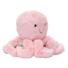 Lambs & Ivy Sea Dreams pink octopus showing white ribbed velour under tentacles
